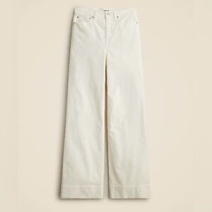 J. Crew Women's Petite Wide Leg Corduroy Trouser in Ivory - 30P
